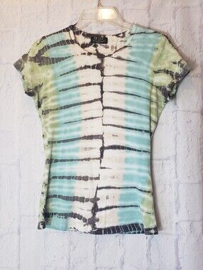 TRYST Classic Fitted Crewneck Tee Tie-Dye Boho Small